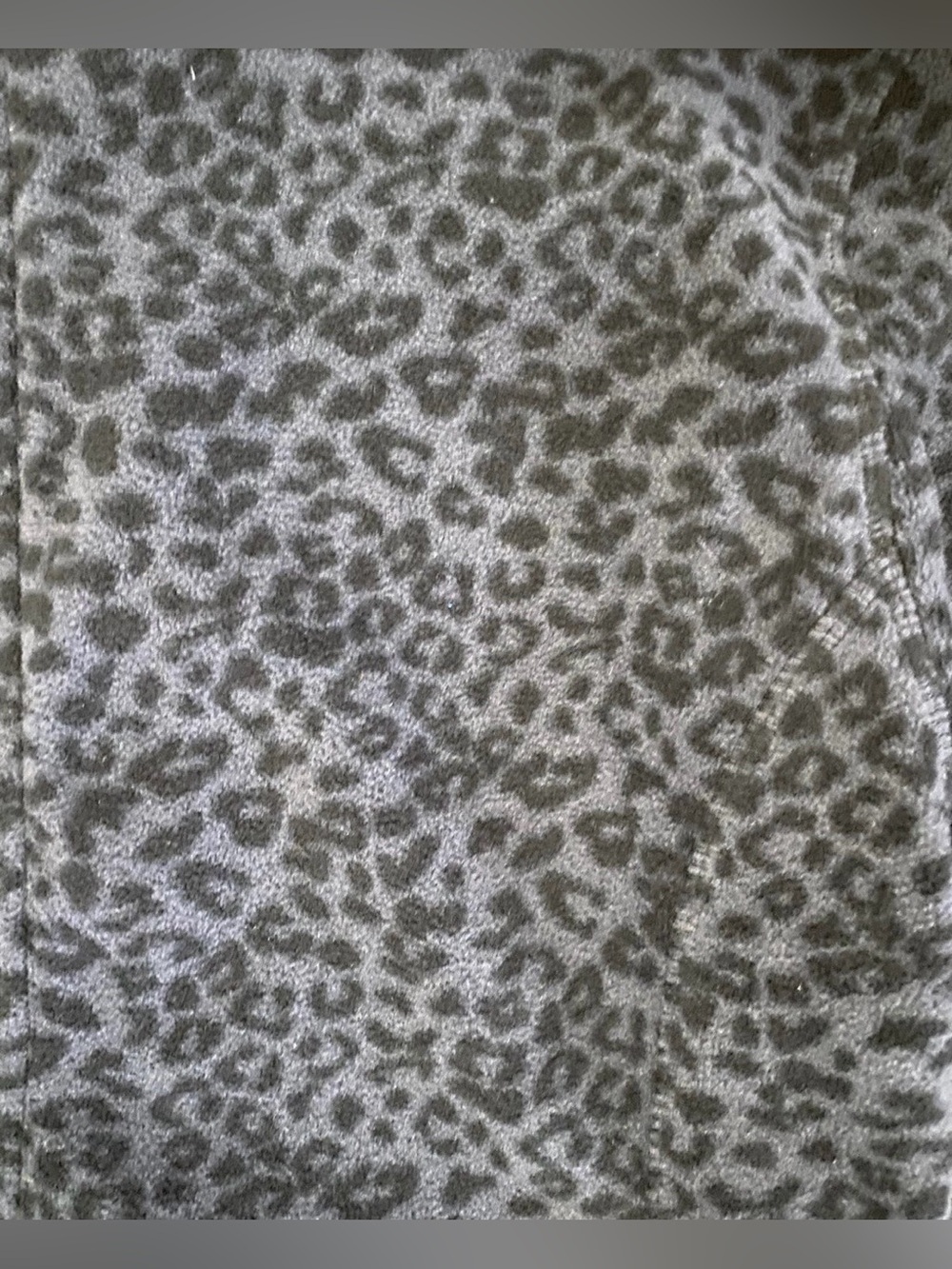 Old Navy Fleece Jacket Women’s Large Animal Print Gray/Black Front Zip- Pockets - Picture 3 of 5